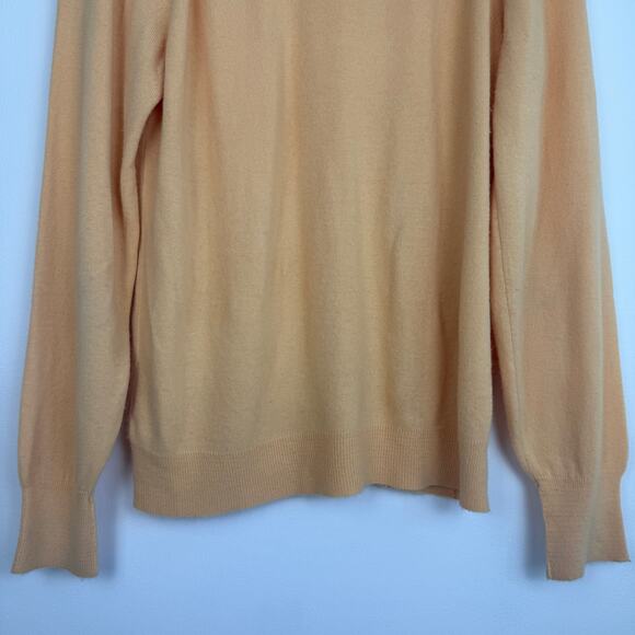 Vintage Christian Dior Mens V-Neck Yellow Knit Acrylic Long Sleeve Sweater XL - Picture 7 of 10